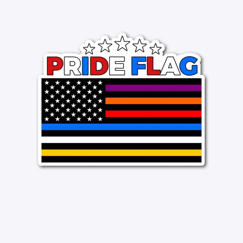 Pride Flag Thin Line Bumper Sticker