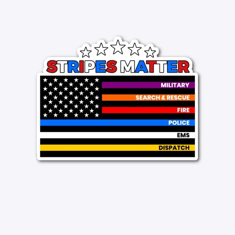 Stripes Matter Bumper Sticker (Caption)